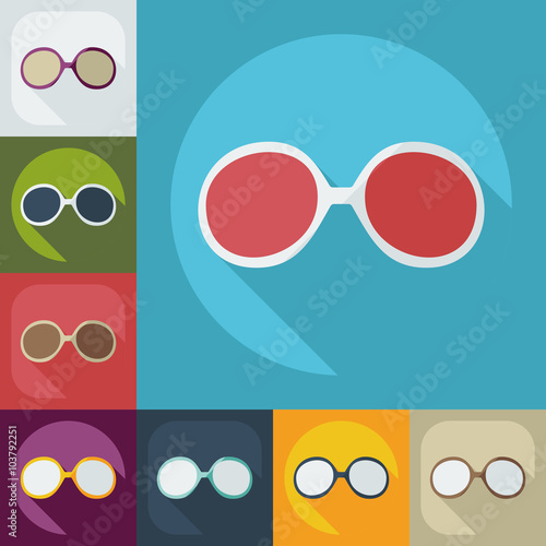 Flat modern design with shadow icon optics