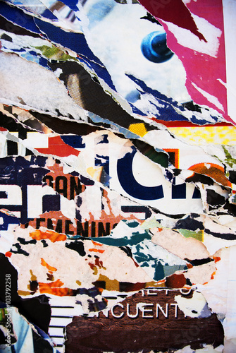 Wallpaper Mural Random background collage paper typography texture on wall Torontodigital.ca