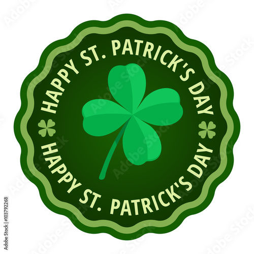 Happy Saint Patricks day greeting card label