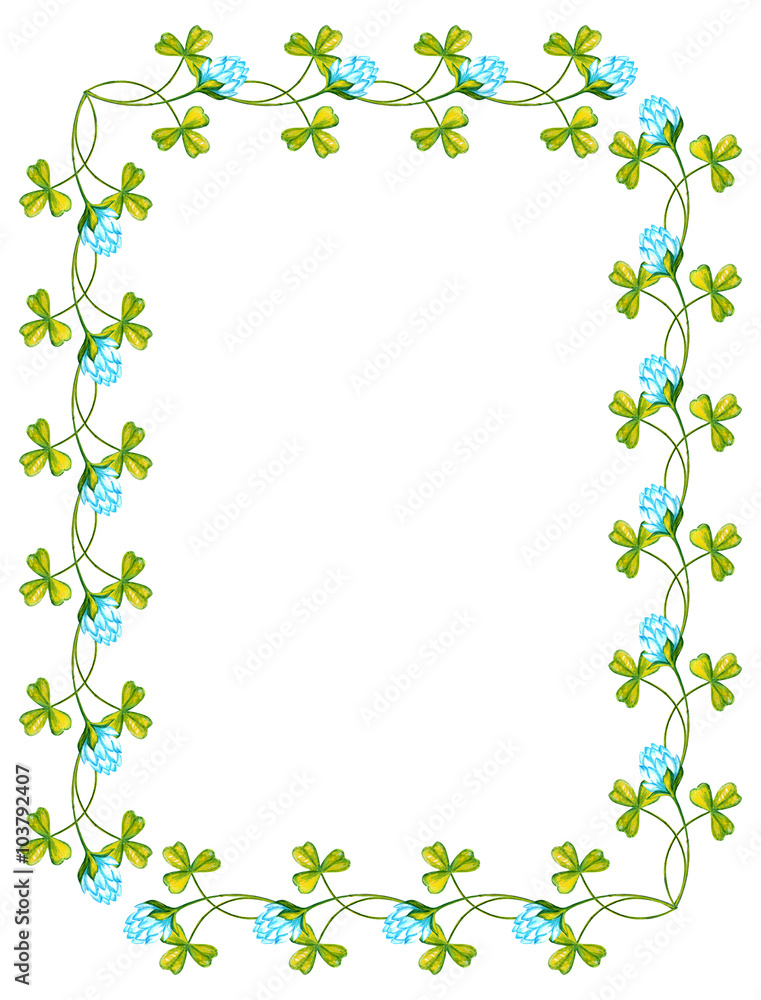 Beautiful frame with hand drawn clover. Beautiful frame with hand drawn clover.