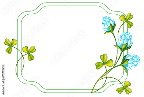 Beautiful frame with hand drawn clover.
