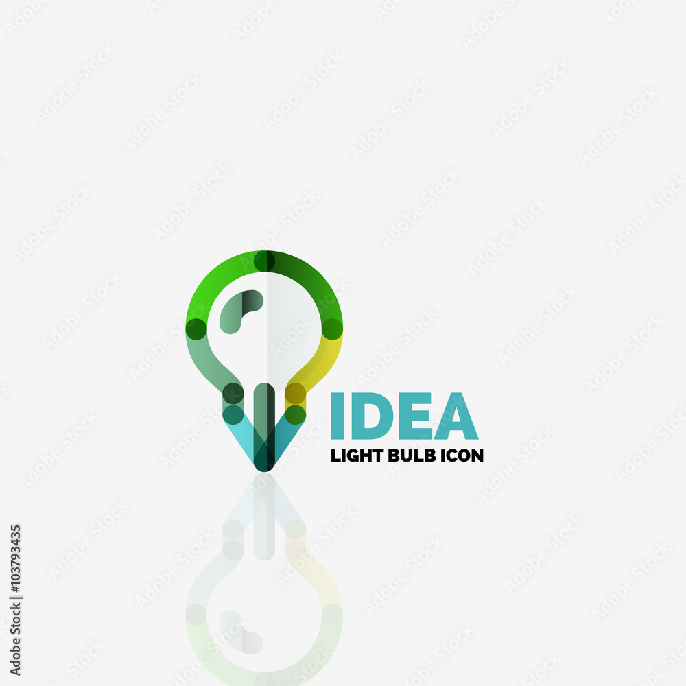 Logo, vector light bulb abstract linear geometric business icon. Idea concept Logo, vector light bulb abstract linear geometric business icon. Idea concept