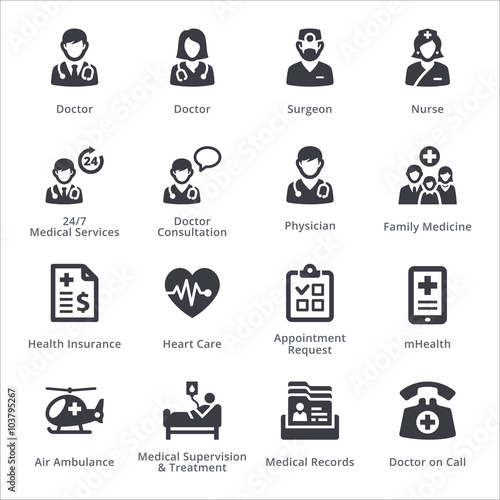 Medical Services Icons Set 1 - Sympa Series | Black