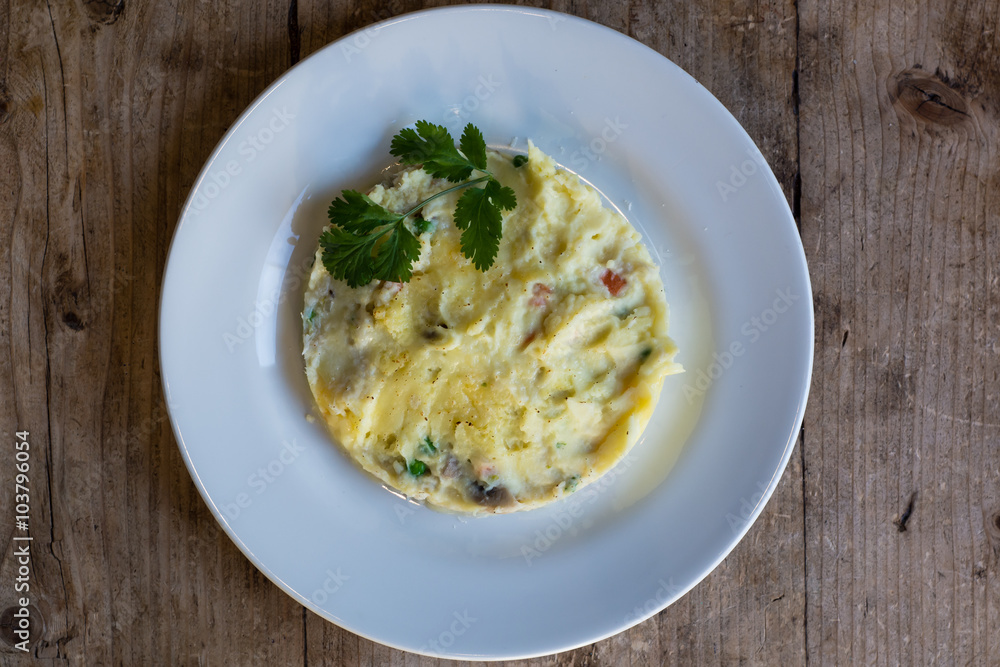 Salt cod brandade, from above. French restaurant prepared emulsion of salt cod and olive oil, traditionally eaten in winter with bread or potatoes
Salt cod brandade, from above. French restaurant prepared emulsion of salt cod and olive oil, traditionally eaten in winter with bread or potatoes