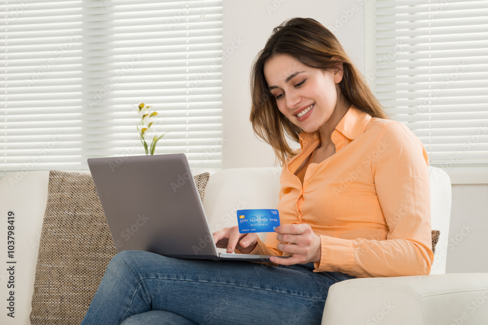 Woman Shopping On Laptop Woman Shopping On Laptop