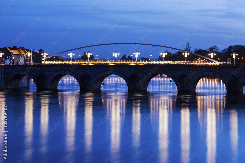 Bridge on Meuse River in Maastricht