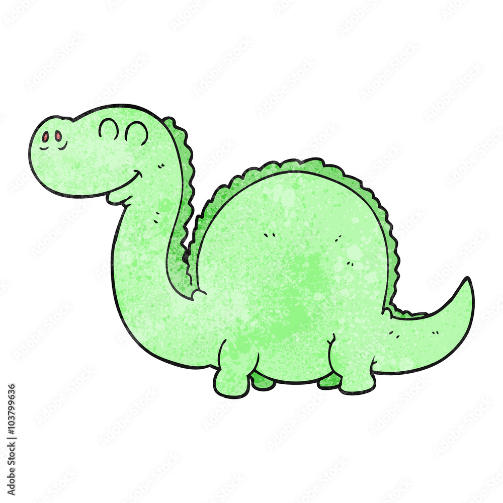 Naklejka premium textured cartoon dinosaur