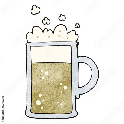textured cartoon tankard of beer