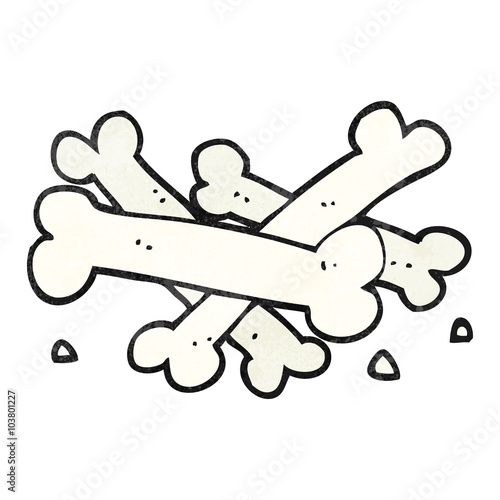 textured cartoon pile of bones