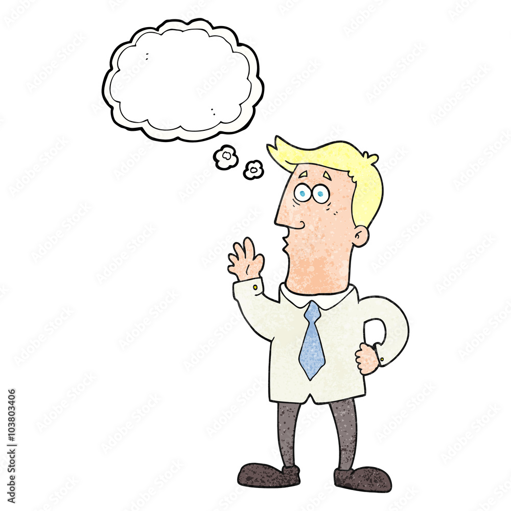 thought bubble textured cartoon businessman thought bubble textured cartoon businessman