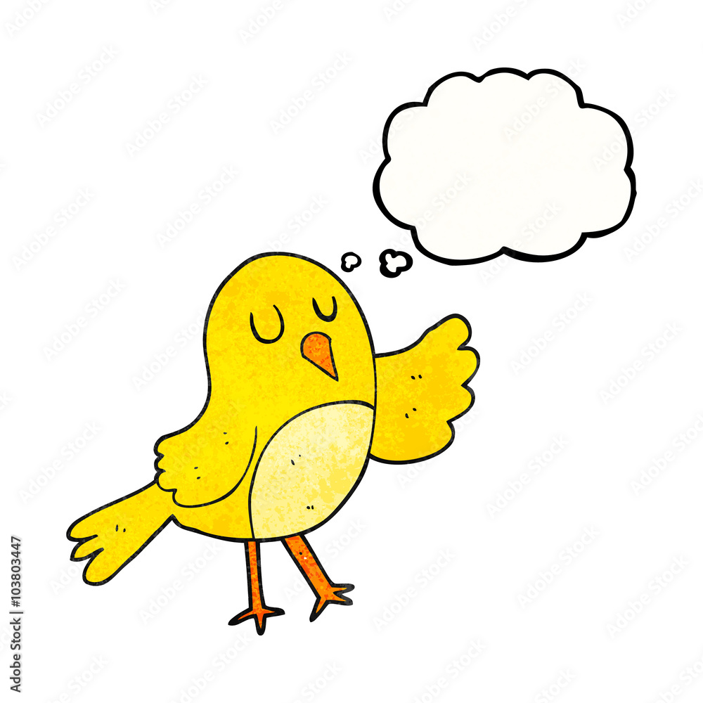 thought bubble textured cartoon bird thought bubble textured cartoon bird