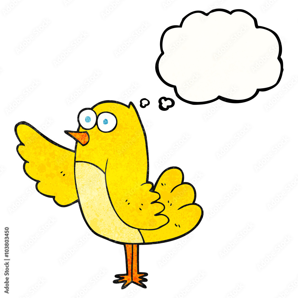 thought bubble textured cartoon bird thought bubble textured cartoon bird