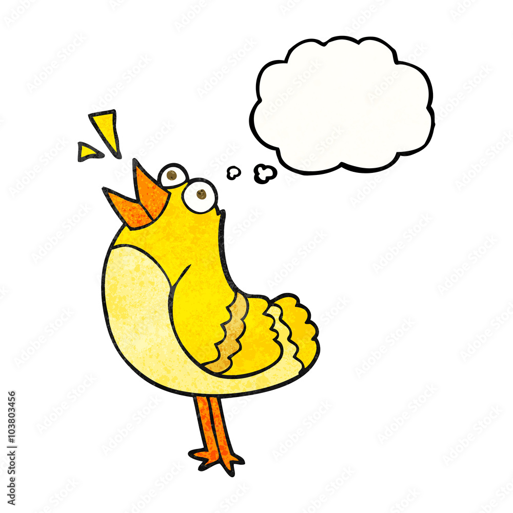 thought bubble textured cartoon bird thought bubble textured cartoon bird