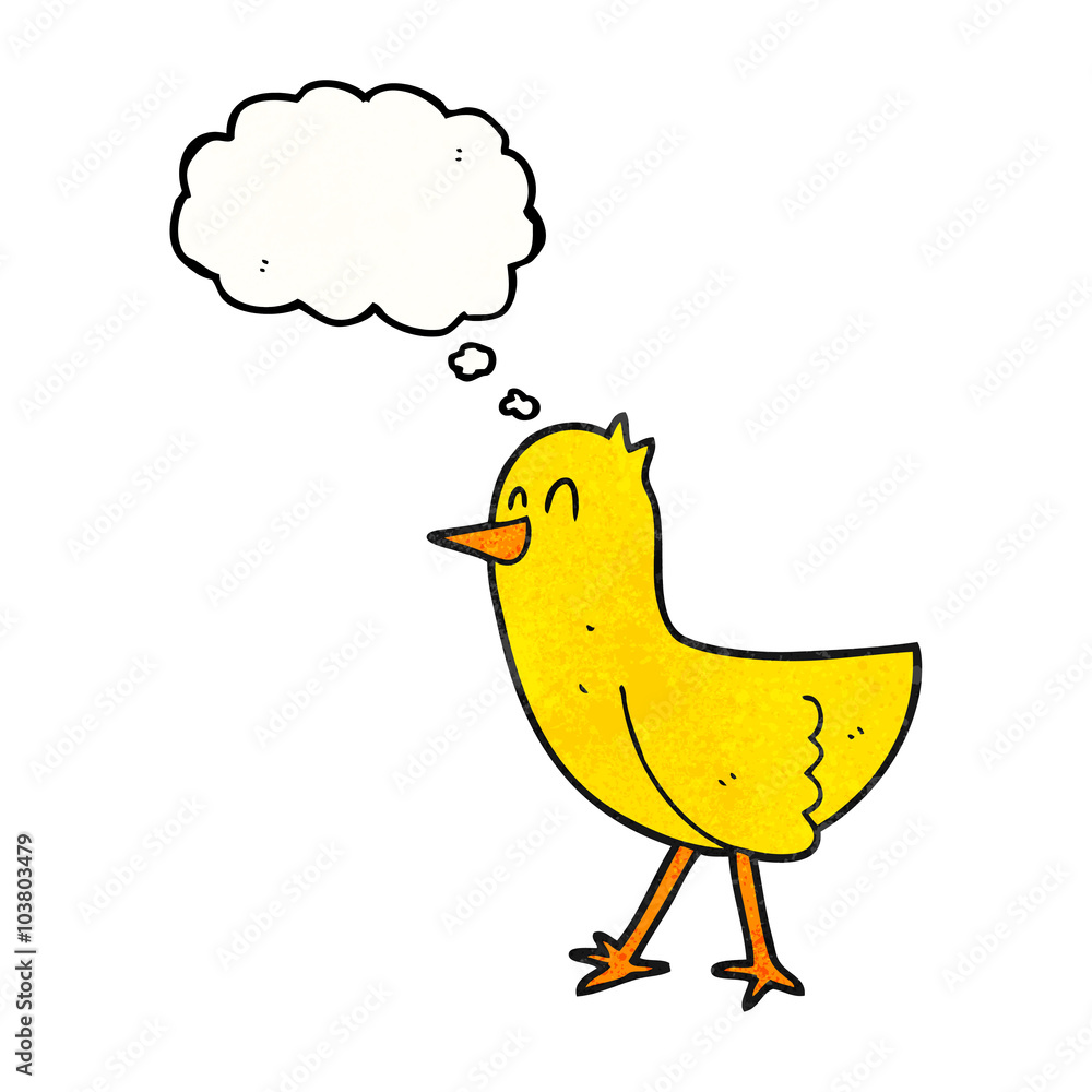 thought bubble textured cartoon bird thought bubble textured cartoon bird