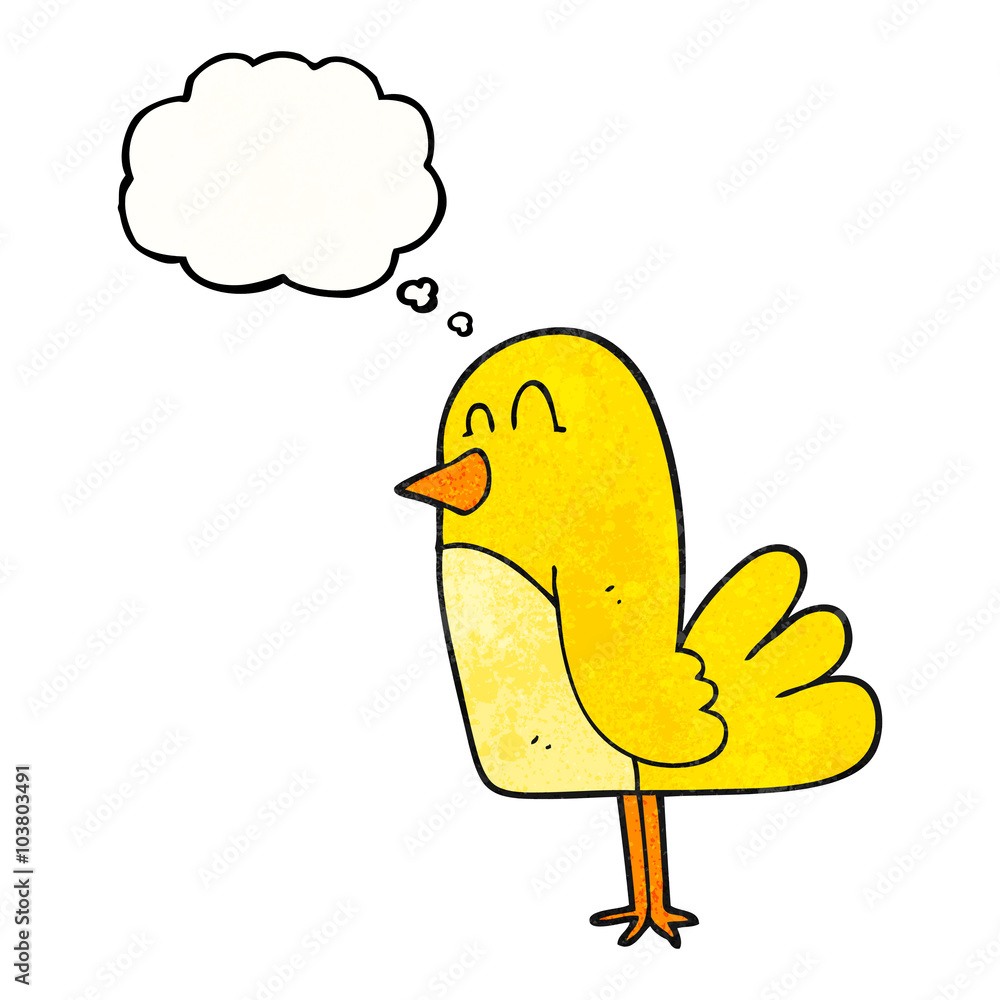 thought bubble textured cartoon bird thought bubble textured cartoon bird