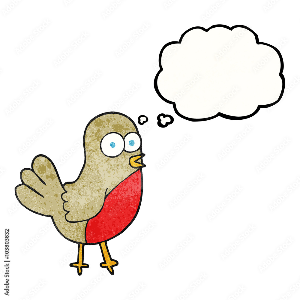 thought bubble textured cartoon robin thought bubble textured cartoon robin