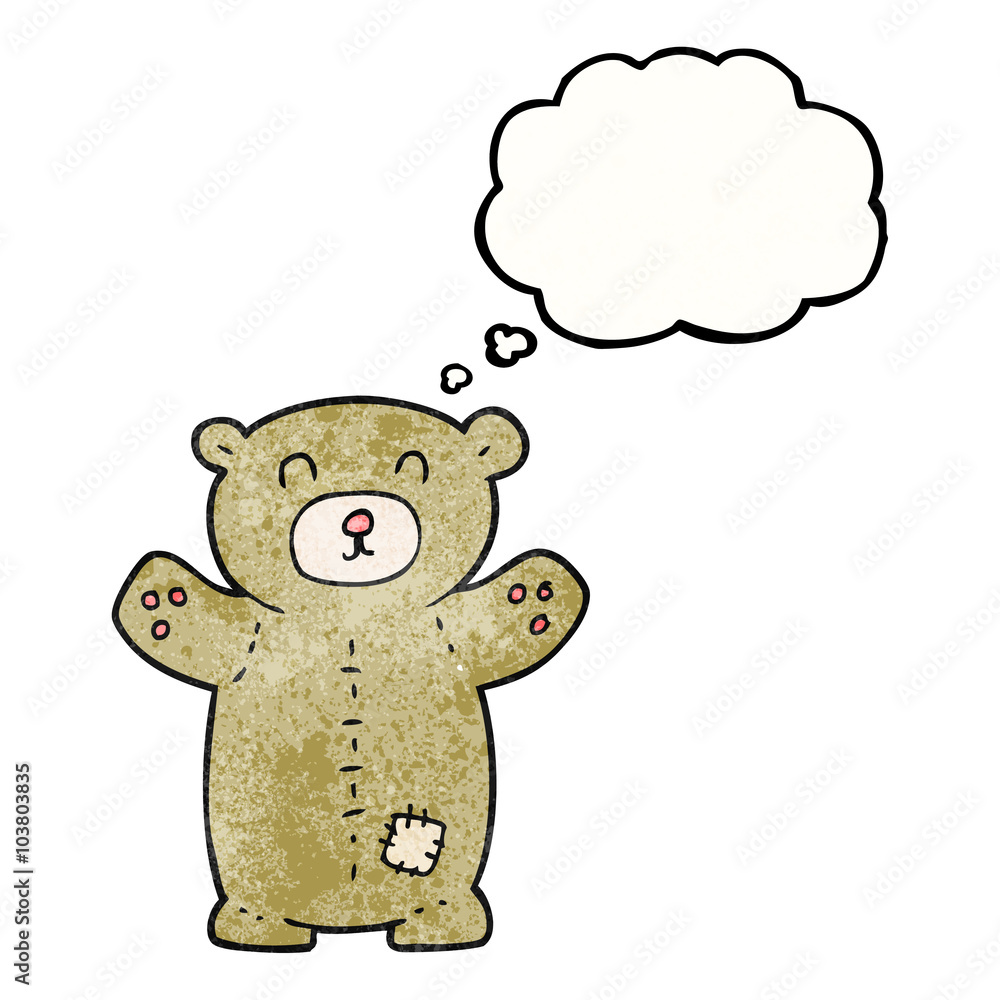 thought bubble textured cartoon teddy bear thought bubble textured cartoon teddy bear