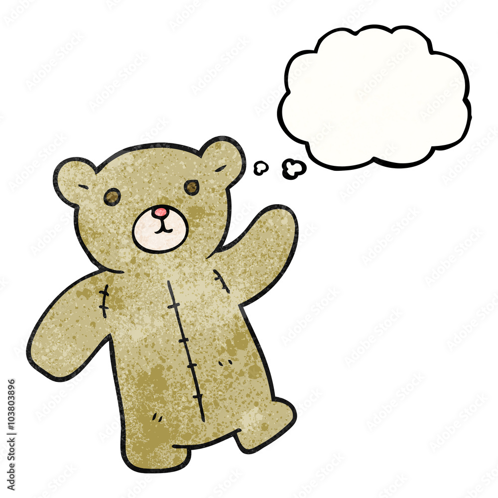 thought bubble textured cartoon teddy bear thought bubble textured cartoon teddy bear