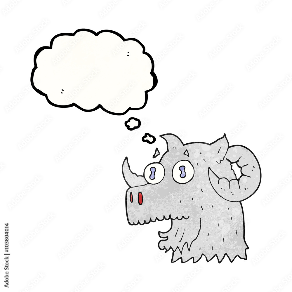 thought bubble textured cartoon ram head thought bubble textured cartoon ram head