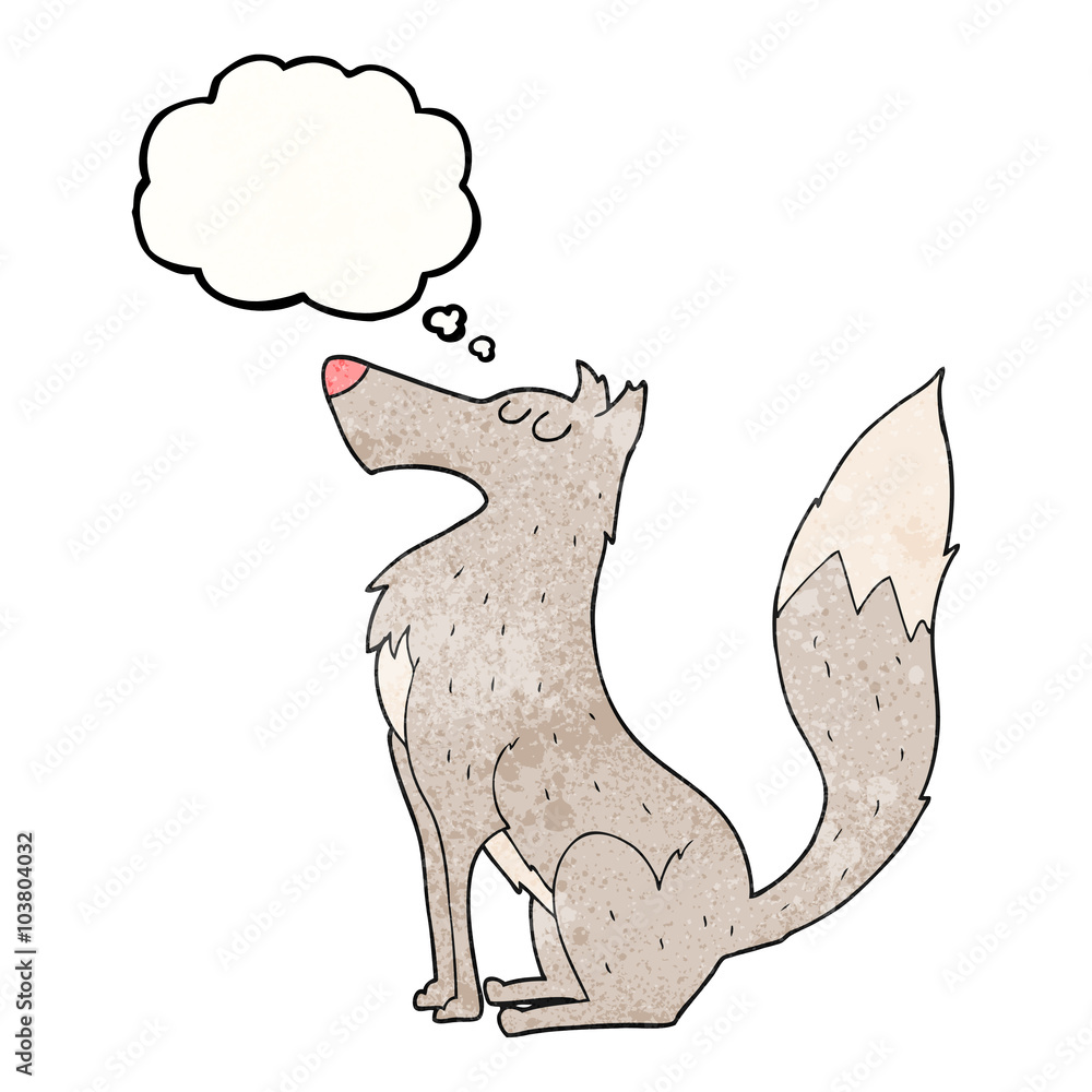 thought bubble textured cartoon wolf thought bubble textured cartoon wolf
