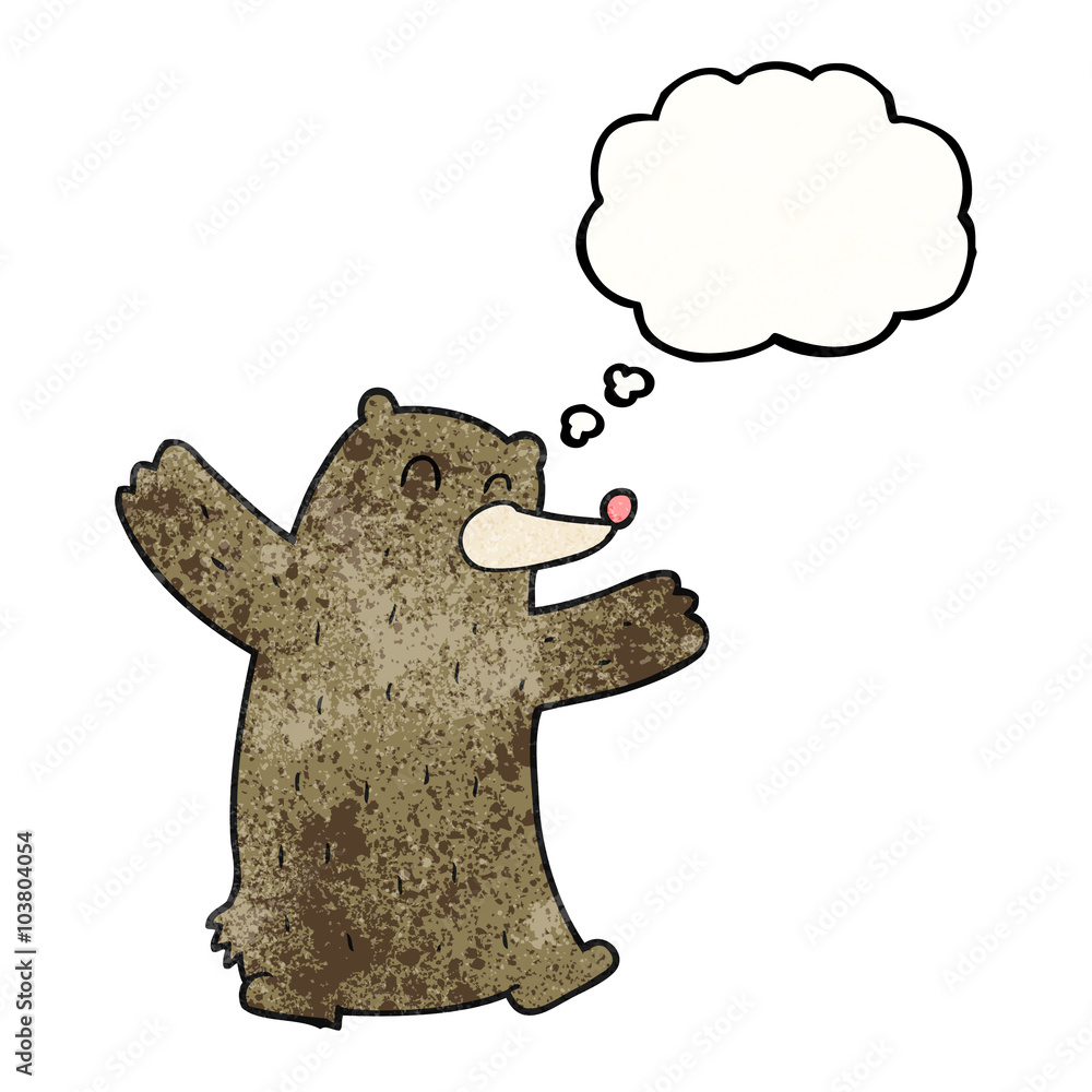 thought bubble textured cartoon bear thought bubble textured cartoon bear