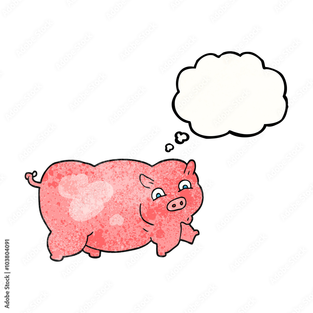 thought bubble textured cartoon pig thought bubble textured cartoon pig