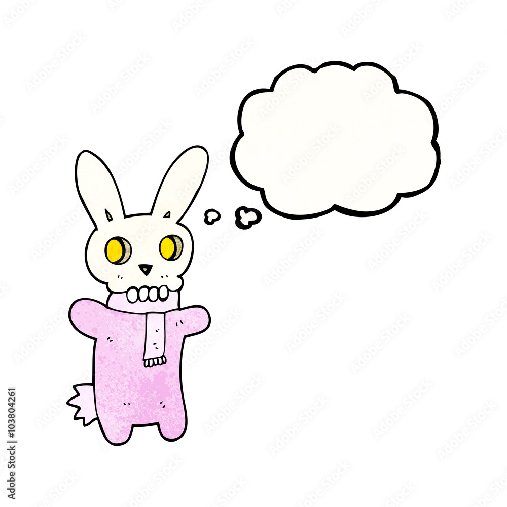 thought bubble textured cartoon spooky skull rabbit thought bubble textured cartoon spooky skull rabbit