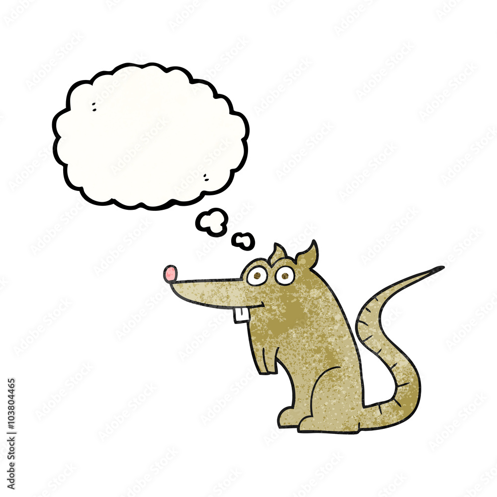 Fototapeta premium thought bubble textured cartoon rat