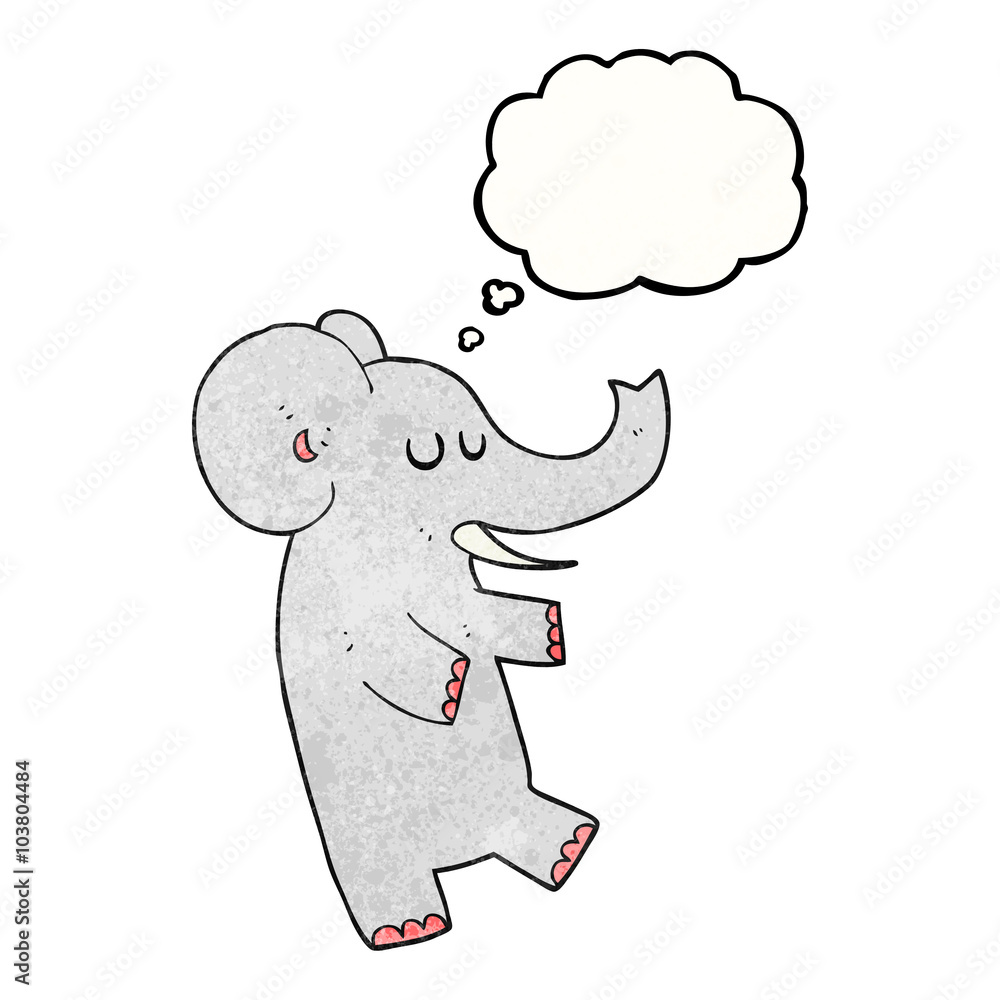 thought bubble textured cartoon dancing elephant thought bubble textured cartoon dancing elephant