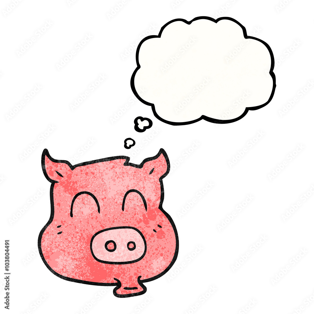 thought bubble textured cartoon pig thought bubble textured cartoon pig