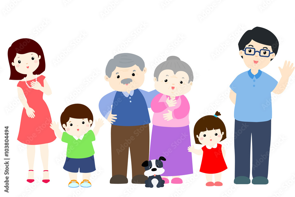 lively family character design vector illustration