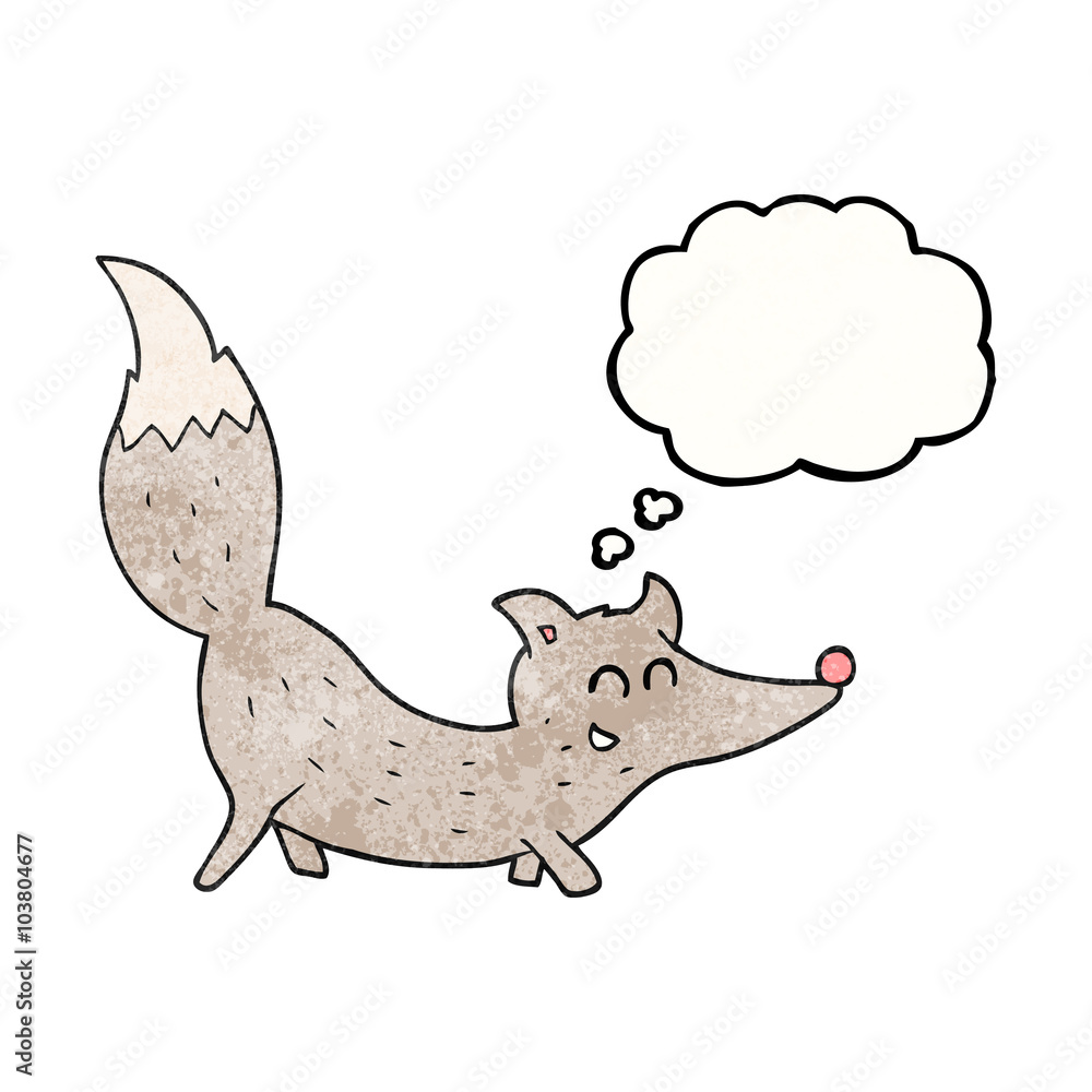 thought bubble textured cartoon little wolf thought bubble textured cartoon little wolf