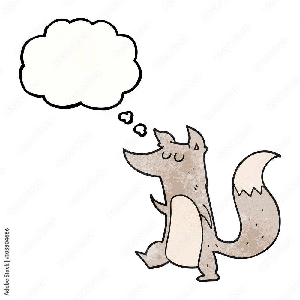thought bubble textured cartoon little wolf thought bubble textured cartoon little wolf