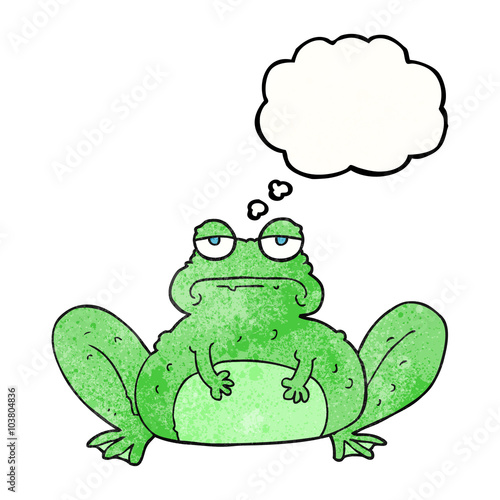 thought bubble textured cartoon frog