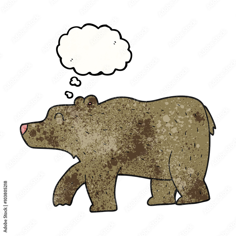 thought bubble textured cartoon bear thought bubble textured cartoon bear