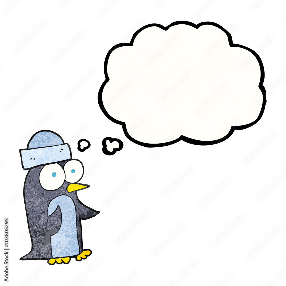 thought bubble textured cartoon penguin thought bubble textured cartoon penguin