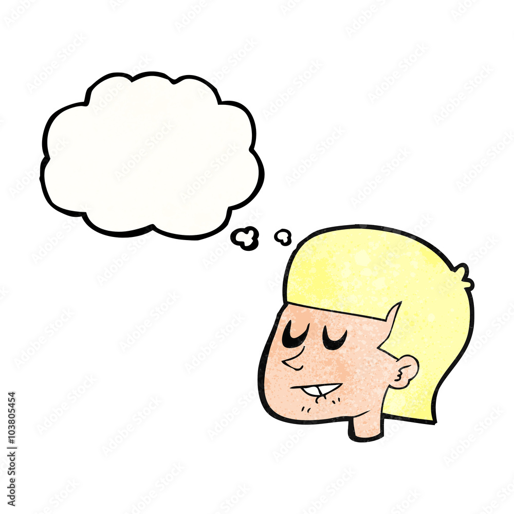 thought bubble textured cartoon man biting lip thought bubble textured cartoon man biting lip