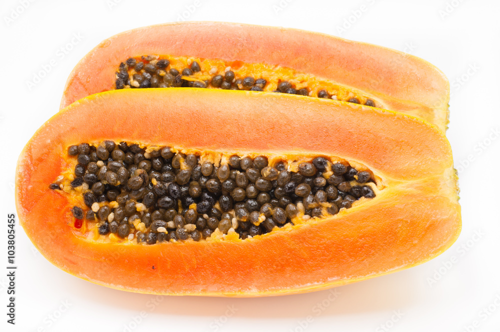 papaya in white background papaya in white background