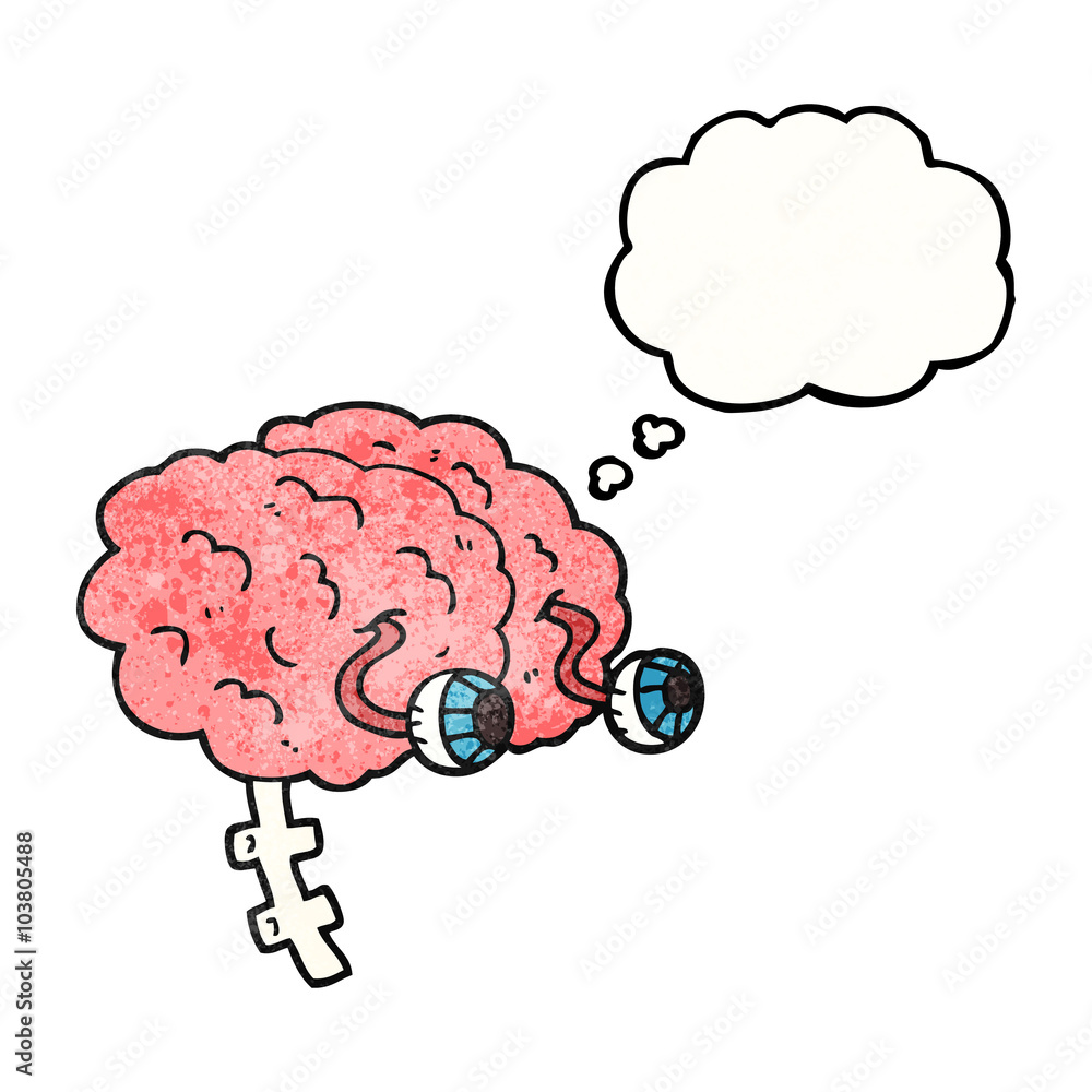 thought bubble textured cartoon brain thought bubble textured cartoon brain