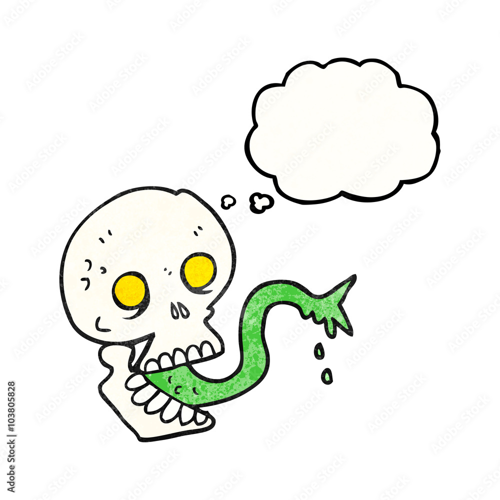 thought bubble textured cartoon spooky halloween skull thought bubble textured cartoon spooky halloween skull