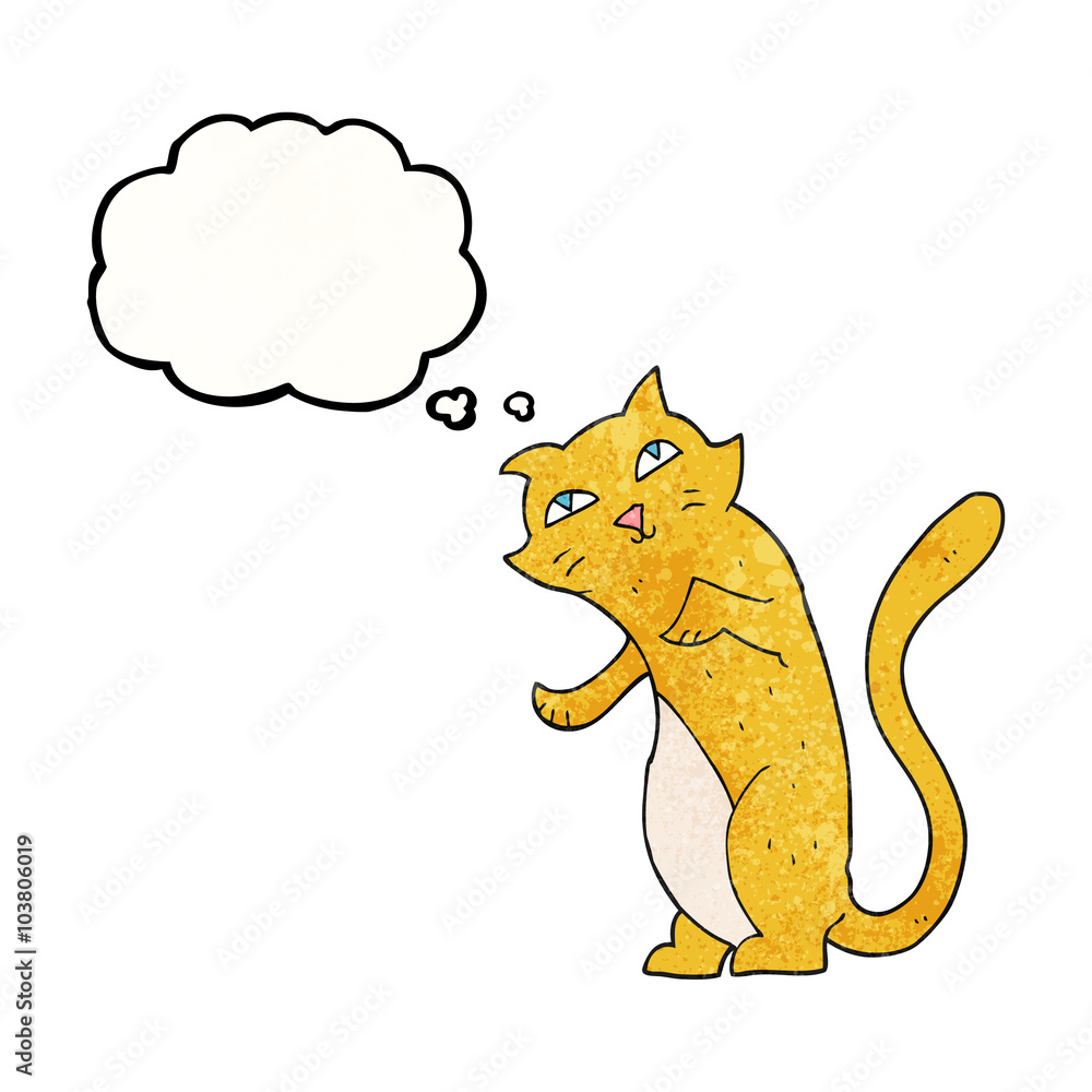 thought bubble textured cartoon cat thought bubble textured cartoon cat