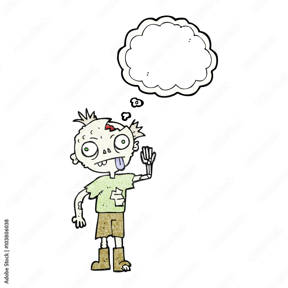 thought bubble textured cartoon zombie thought bubble textured cartoon zombie