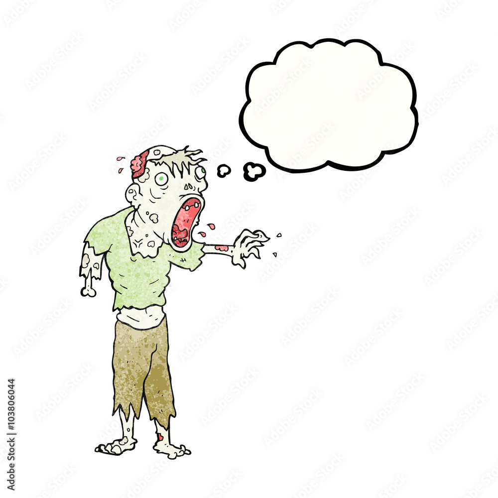 thought bubble textured cartoon zombie thought bubble textured cartoon zombie