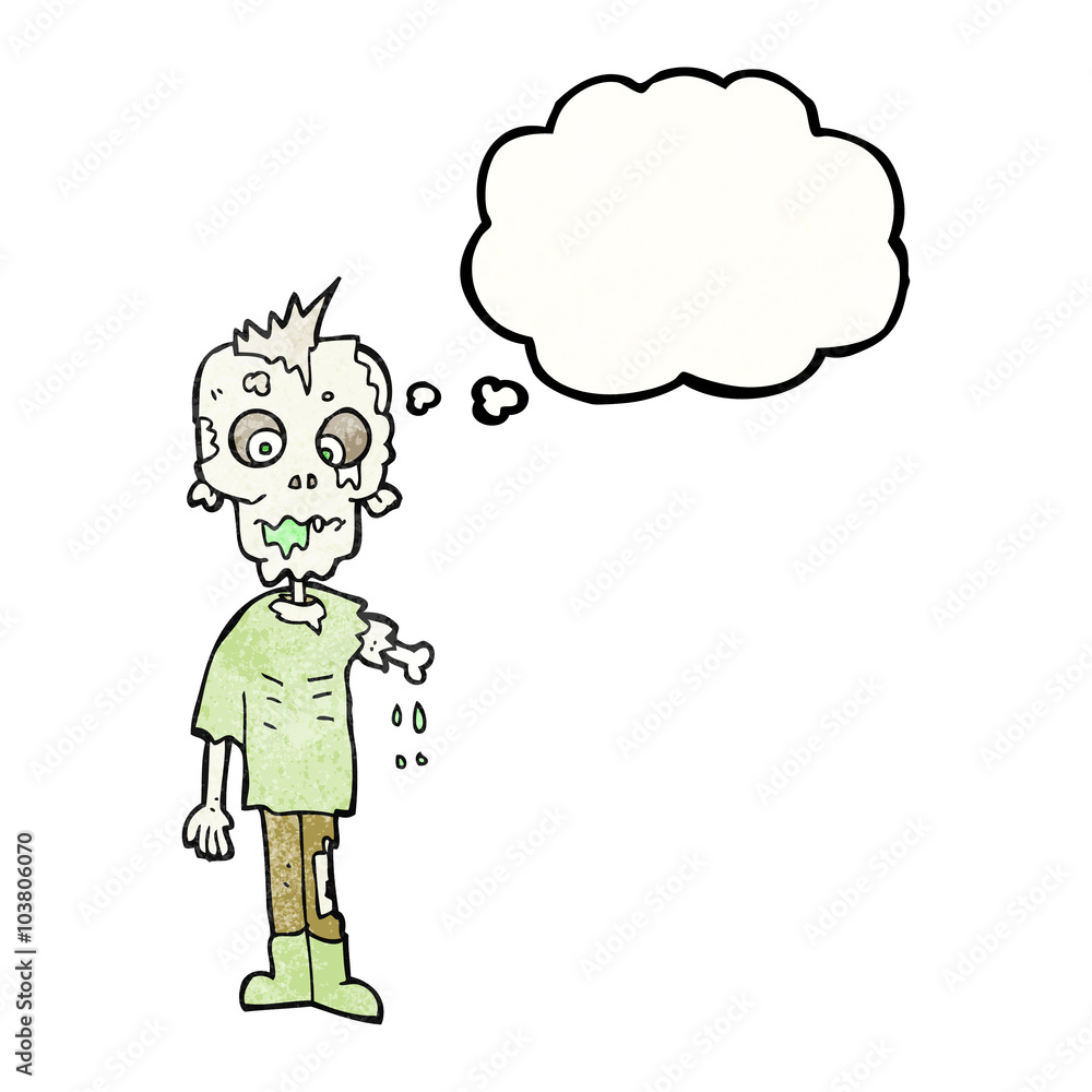 thought bubble textured cartoon zombie thought bubble textured cartoon zombie