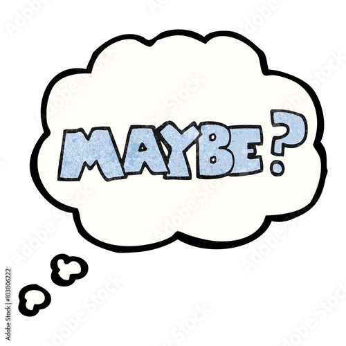 maybe thought bubble textured cartoon symbol