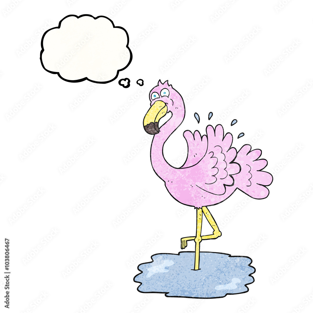 thought bubble textured cartoon flamingo thought bubble textured cartoon flamingo