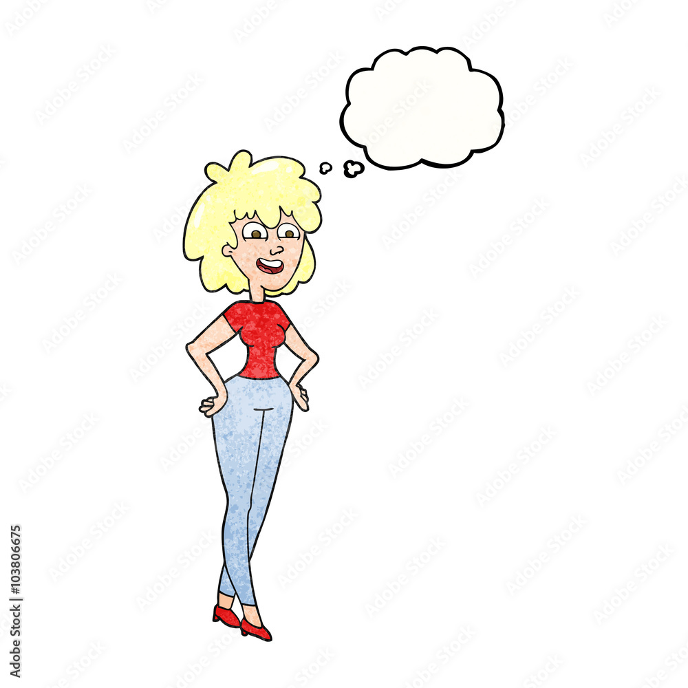 thought bubble textured cartoon surprised woman thought bubble textured cartoon surprised woman