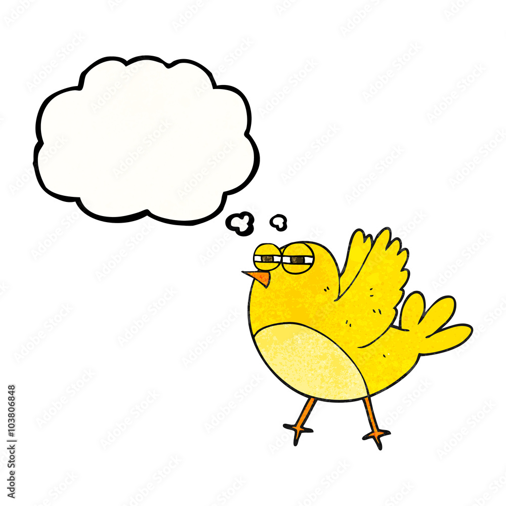 thought bubble textured cartoon bird thought bubble textured cartoon bird