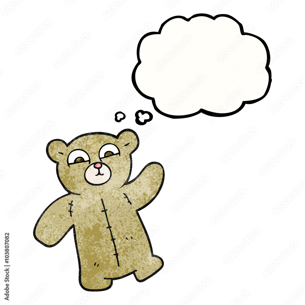 thought bubble textured cartoon teddy bear thought bubble textured cartoon teddy bear