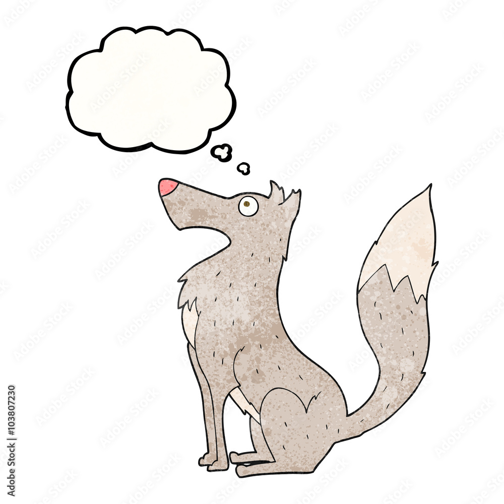 thought bubble textured cartoon wolf thought bubble textured cartoon wolf